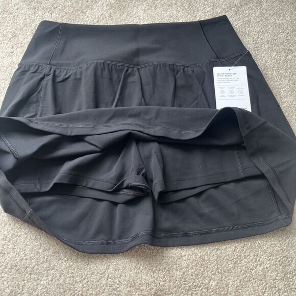 Athleta Skort Womens Medium Salutation Stash 14.5" Black Pickleball Tennis - Picture 5 of 6
